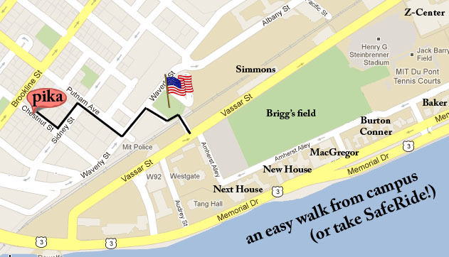 To reach pika from Vassar, cross the train tracks